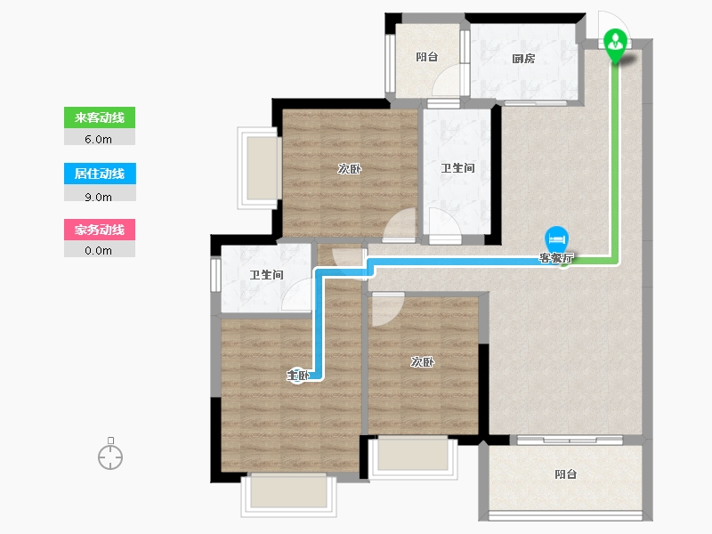 广西壮族自治区-玉林市-东方巴黎湖岸-91.60-户型库-动静线