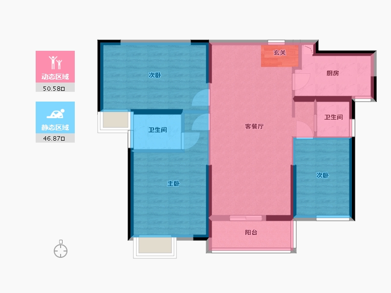 湖南省-长沙市-中建悦和城-87.19-户型库-动静分区