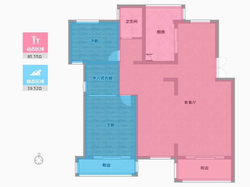 江苏省-苏州市-名城花园-112.96-户型库-动静分区