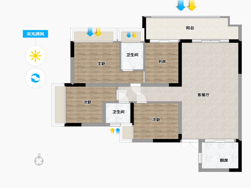 贵州省-黔西南布依族苗族自治州-万聚公园城-99.16-户型库-采光通风