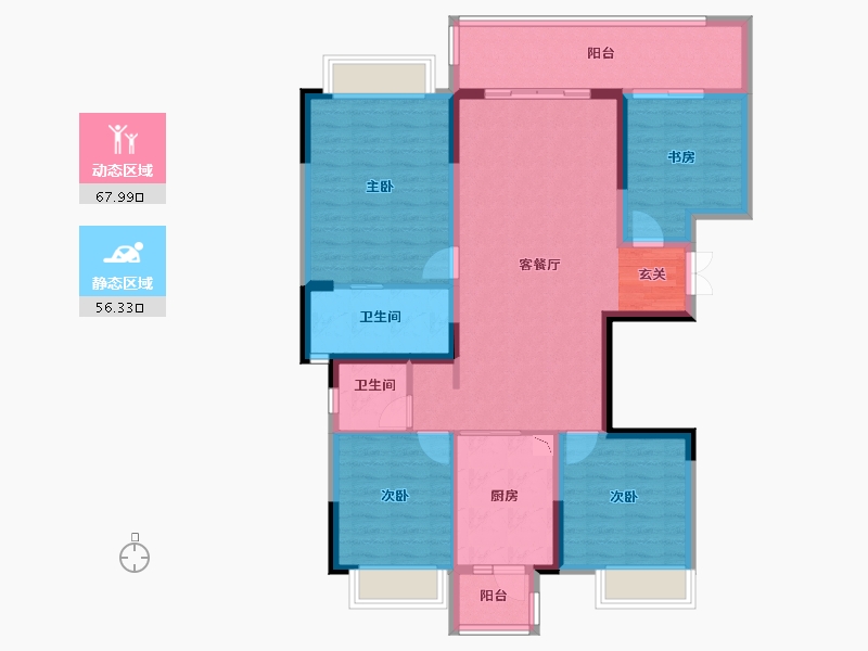 四川省-成都市-中海万锦熙岸二期-111.51-户型库-动静分区