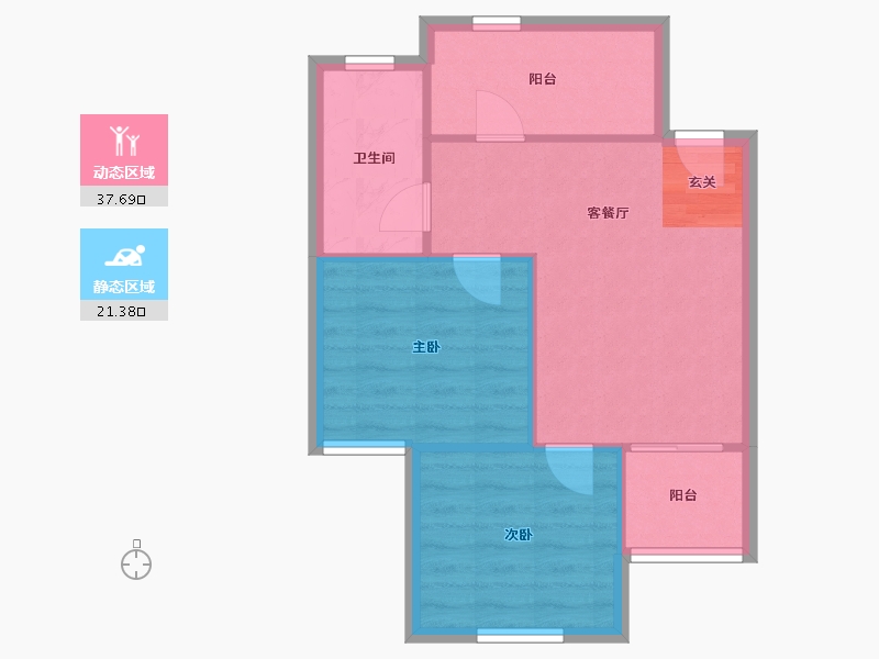 河北省-石家庄市-青鸟中山华府-53.44-户型库-动静分区