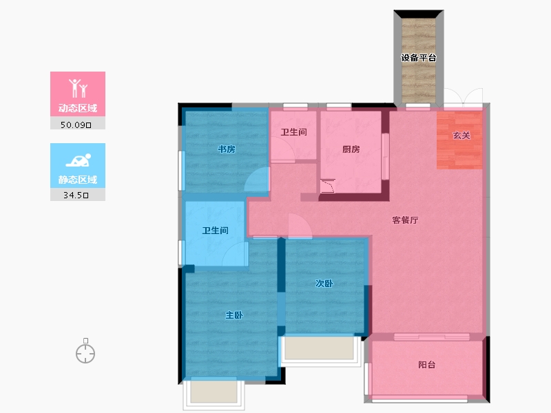 湖南省-长沙市-润和滨江广场-78.18-户型库-动静分区