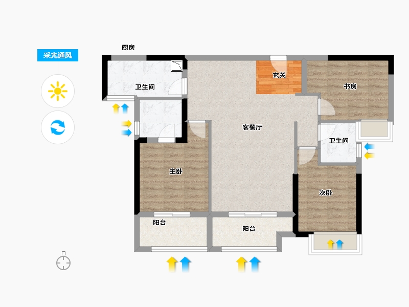 江苏省-徐州市-金水湾-89.00-户型库-采光通风