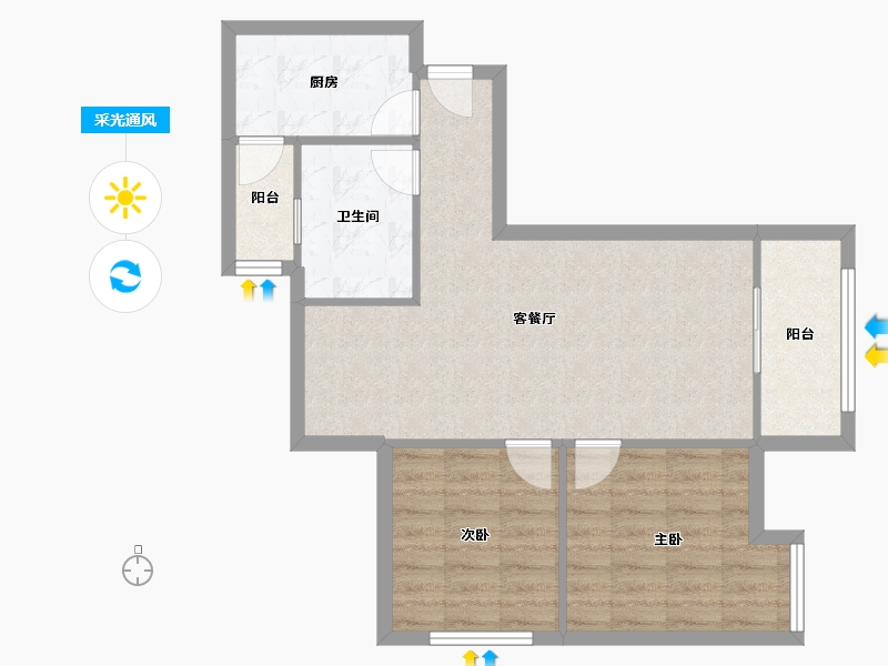 四川省-成都市-东原城-67.46-户型库-采光通风