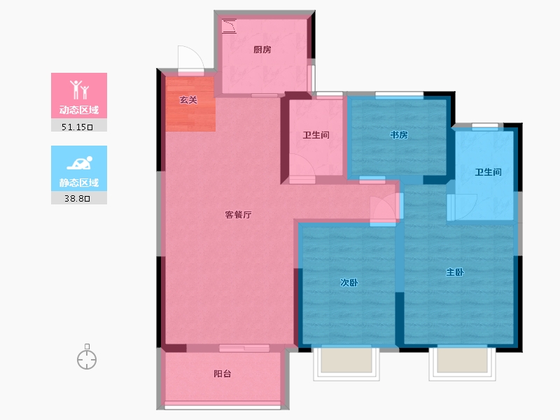 河南省-洛阳市-华耀城佳兆业水岸新都-79.00-户型库-动静分区