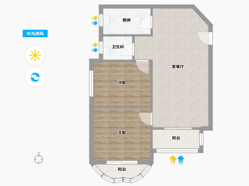 湖北省-武汉市-恋湖家园-62.91-户型库-采光通风