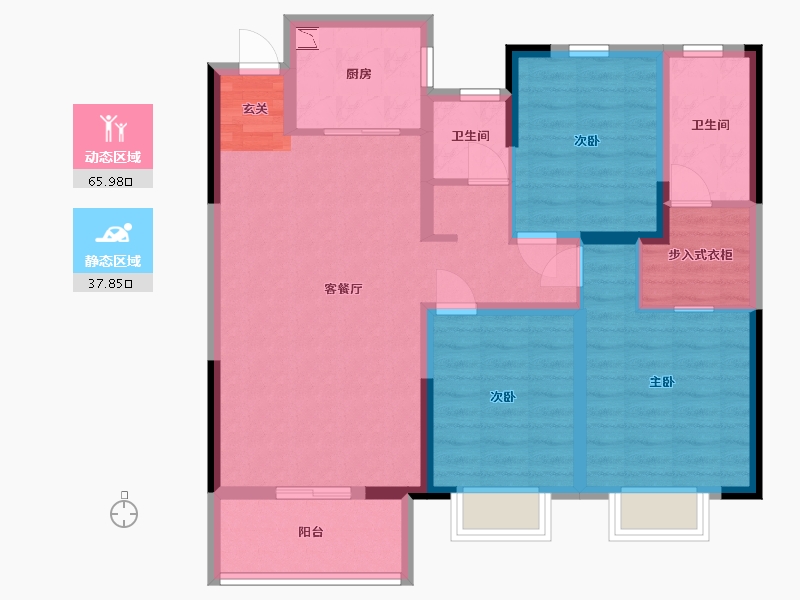 河南省-洛阳市-华耀城佳兆业水岸新都-92.00-户型库-动静分区