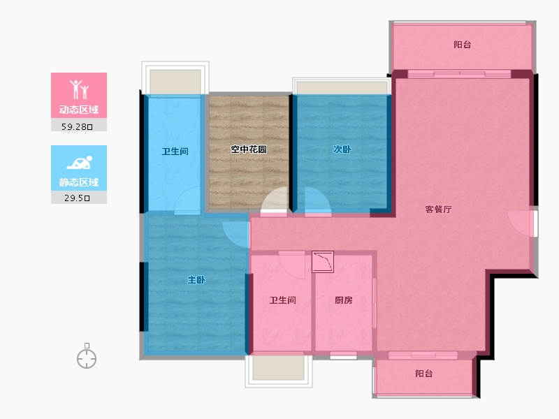 广东省-东莞市-海伦堡-88.06-户型库-动静分区