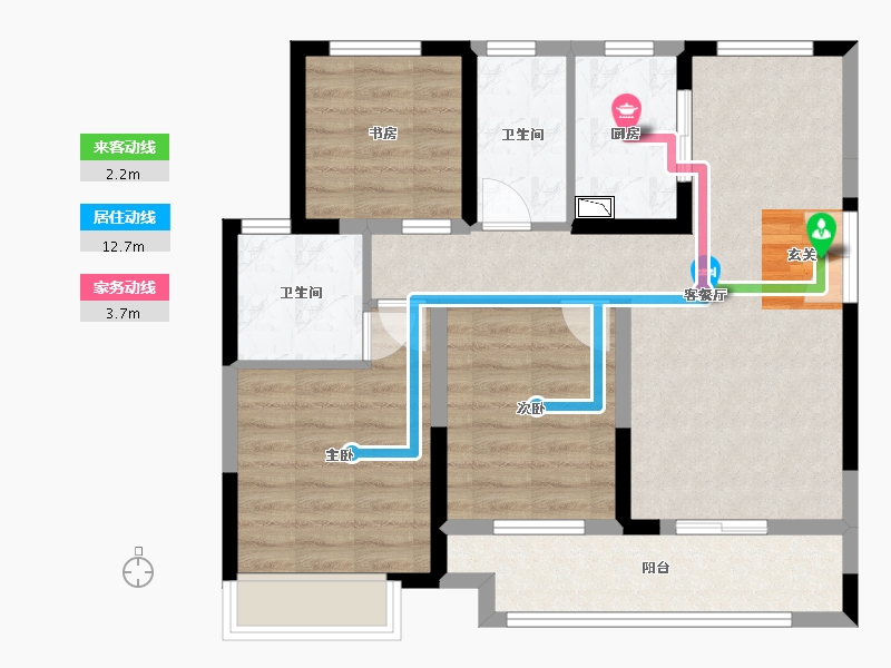 浙江省-嘉兴市-荣安阳光城晴雪园-77.94-户型库-动静线