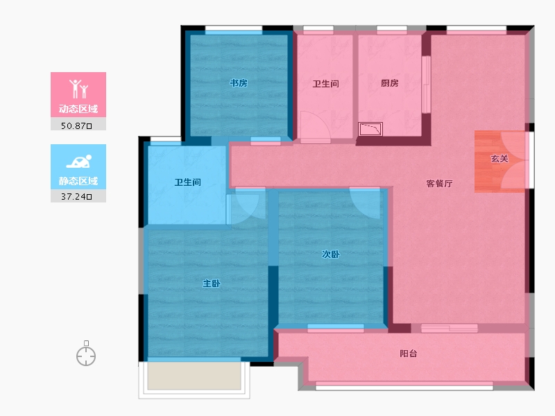 浙江省-嘉兴市-荣安阳光城晴雪园-77.94-户型库-动静分区