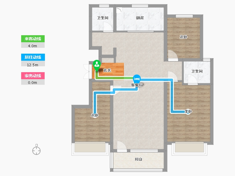 吉林省-长春市-金地江山�L�A-95.51-户型库-动静线