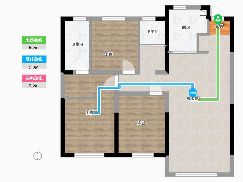 吉林省-长春市-天泽凯旋华府-83.65-户型库-动静线