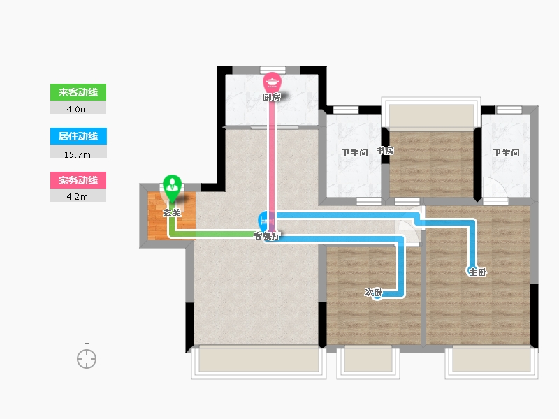 吉林省-长春市-碧桂园・时代之光-75.56-户型库-动静线