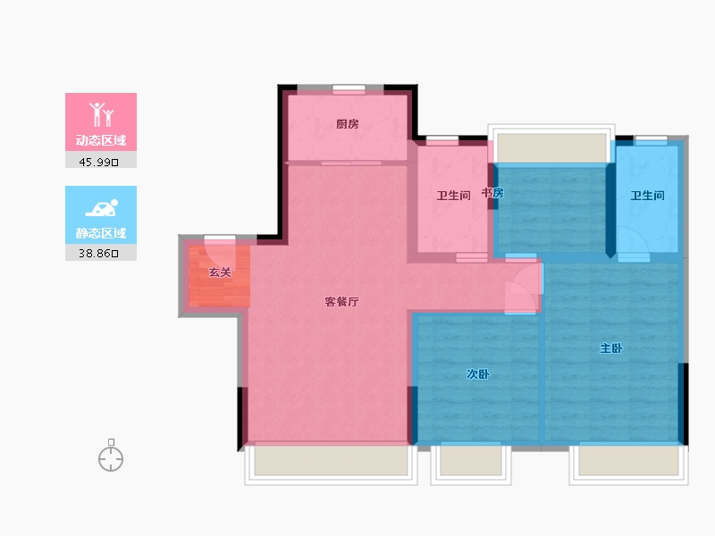 吉林省-长春市-碧桂园・时代之光-75.56-户型库-动静分区