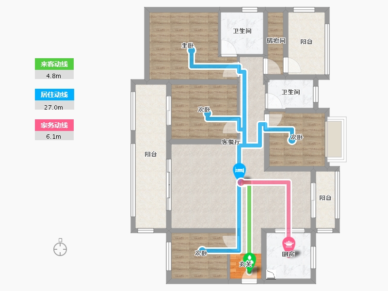 湖南省-衡阳市-美的梧桐庄园-112.85-户型库-动静线