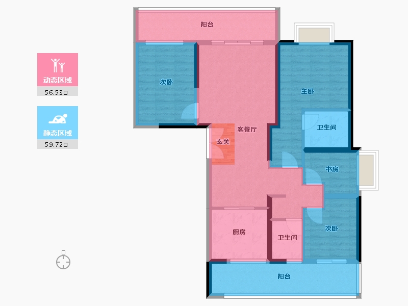 云南省-昆明市-昆明产投・上河院-102.89-户型库-动静分区