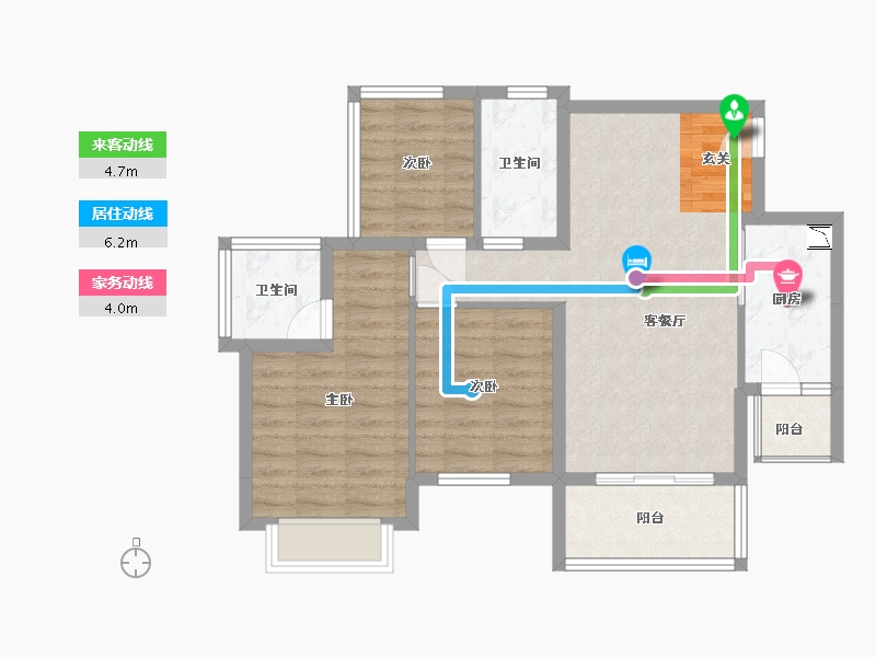 四川省-南充市-鸿通・翡翠城・紫曦府-77.03-户型库-动静线