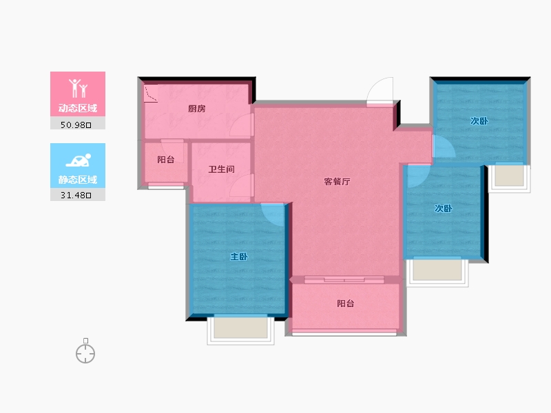 湖南省-长沙市-恒大揽湖苑-73.74-户型库-动静分区