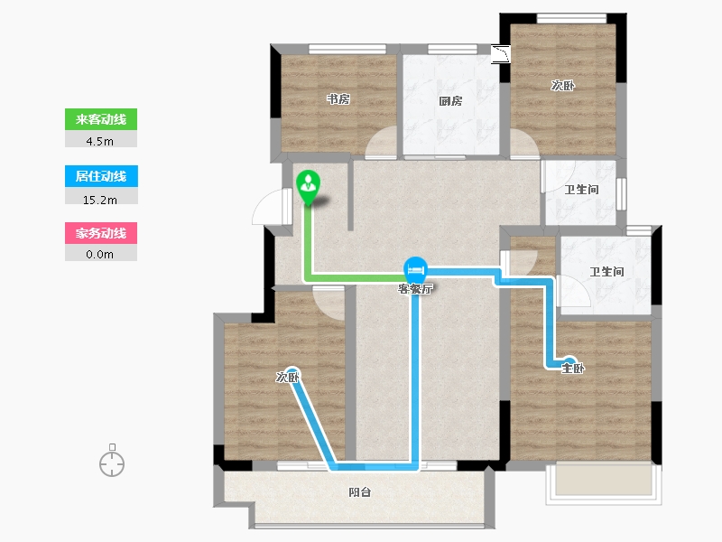 浙江省-嘉兴市-万科・朝起云山-95.01-户型库-动静线