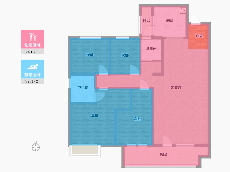 山东省-临沂市-碧桂园凤凰壹品-112.11-户型库-动静分区