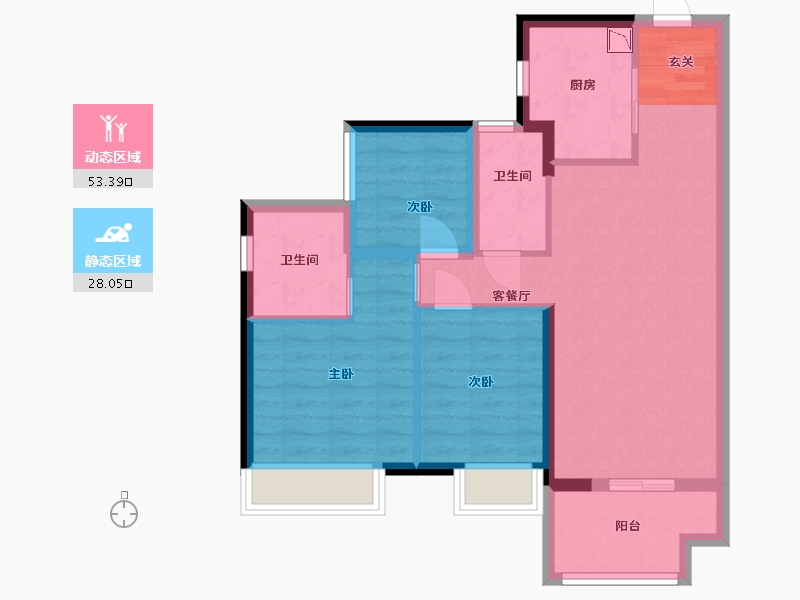 广东省-佛山市-美的时光-72.00-户型库-动静分区