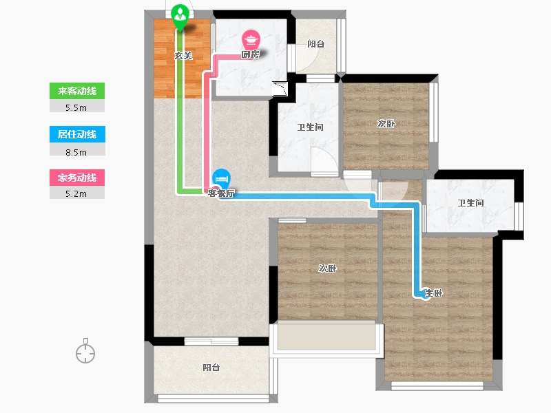 广东省-佛山市-龙光天曜-76.83-户型库-动静线