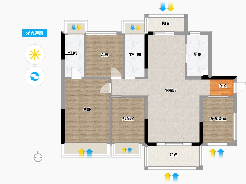 广东省-佛山市-合生悦公馆-96.00-户型库-采光通风