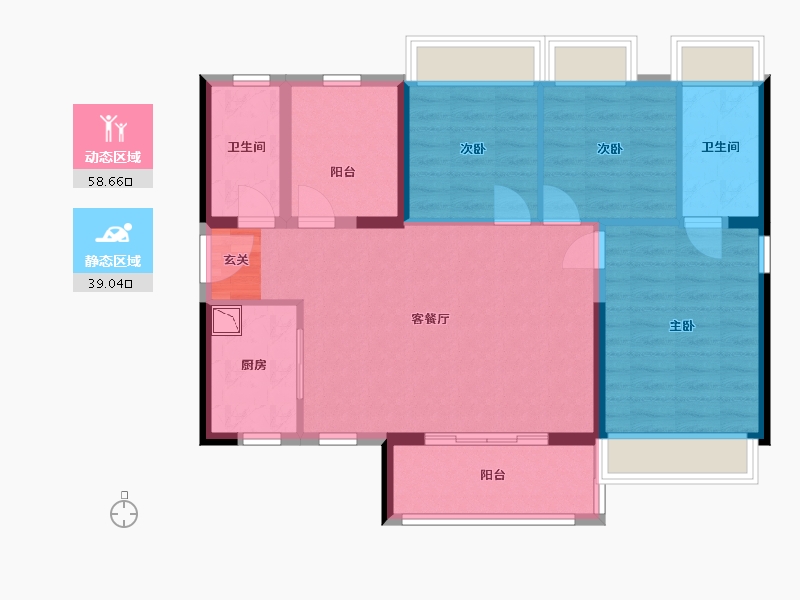 广东省-佛山市-蓝光碧桂园锦泷湾-87.55-户型库-动静分区