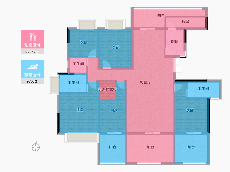 四川省-成都市-怡湖玫瑰苑-167.08-户型库-动静分区