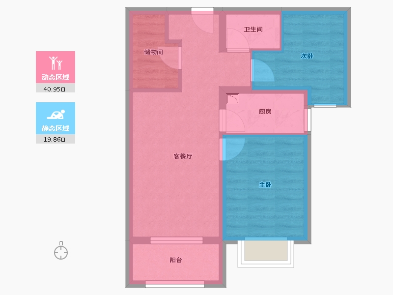 河北省-廊坊市-合生长安帝景-53.35-户型库-动静分区