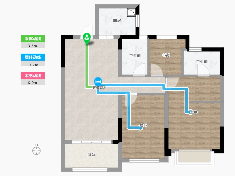 福建省-宁德市-宏地国宾府-76.27-户型库-动静线