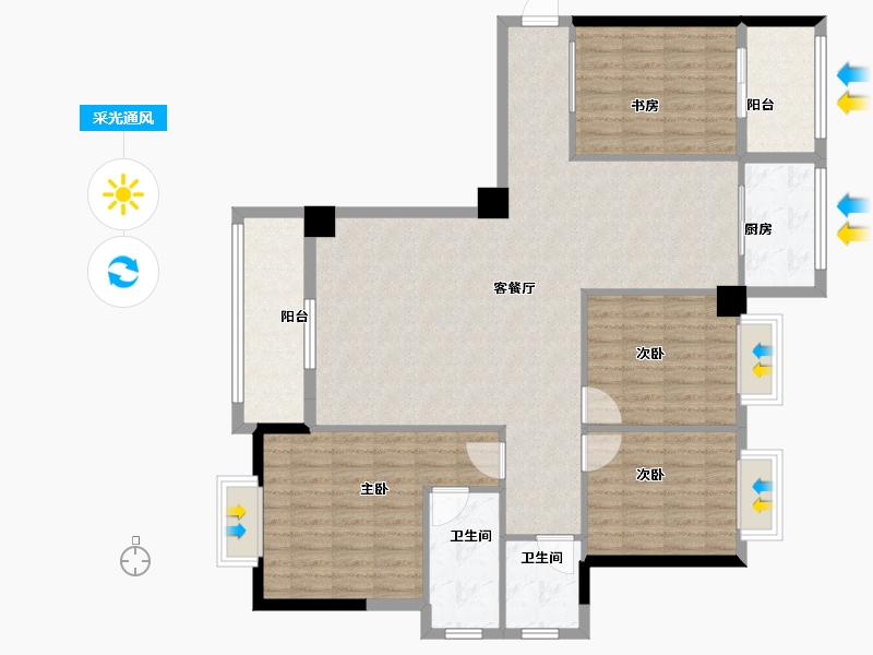 福建省-泉州市-花园小区-129.00-户型库-采光通风