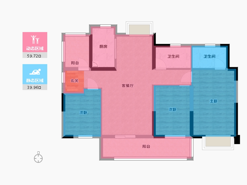 广东省-东莞市-和昌・拾里松湖-88.44-户型库-动静分区