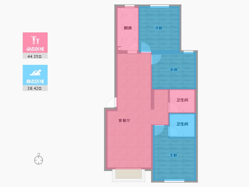 北京-北京市-北京城建・府前龙樾-74.15-户型库-动静分区