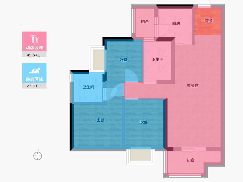 广东省-东莞市-利丰中央华府-64.49-户型库-动静分区