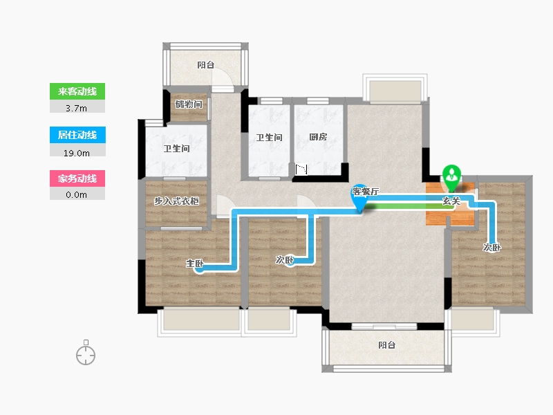 广东省-东莞市-清溪金茂逸墅-95.34-户型库-动静线