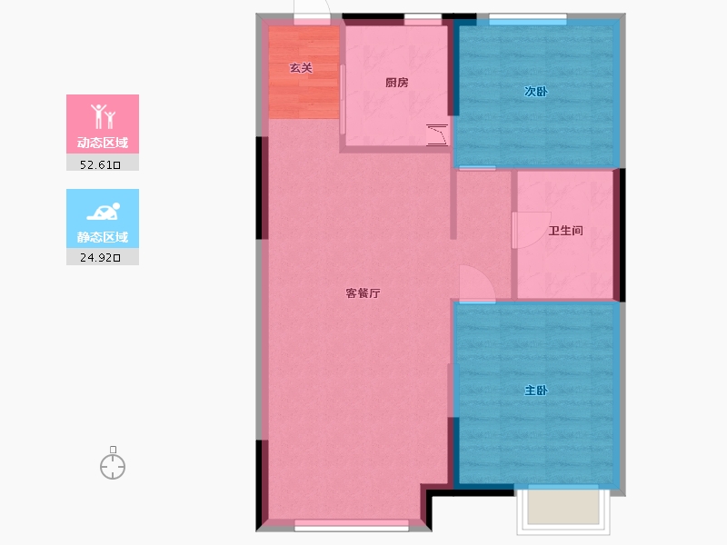 黑龙江省-哈尔滨市-恒大�B庭三期-70.40-户型库-动静分区