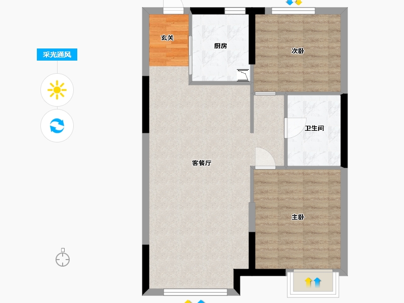 黑龙江省-哈尔滨市-恒大�B庭三期-70.40-户型库-采光通风