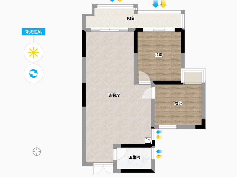 浙江省-嘉兴市-麟湖壹号-63.28-户型库-采光通风