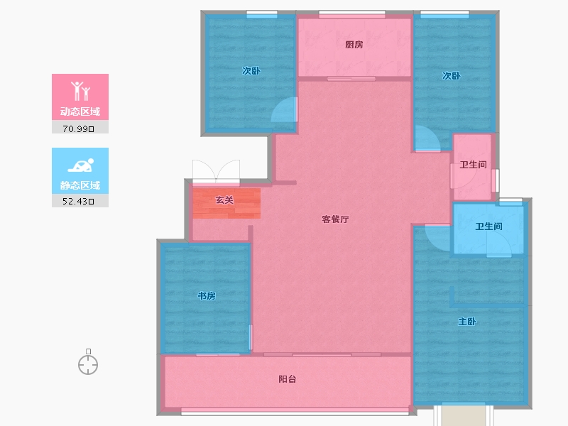 青海省-西宁市-融创东方宸院-113.60-户型库-动静分区