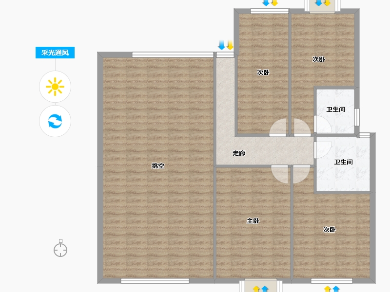 福建省-莆田市-塘北一号-131.14-户型库-采光通风