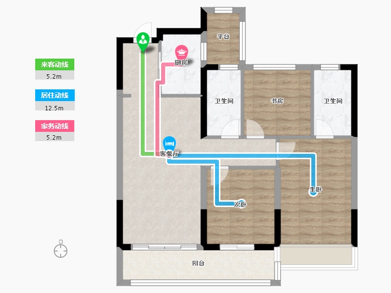 浙江省-温州市-弘阳上坤西湖四季-81.60-户型库-动静线