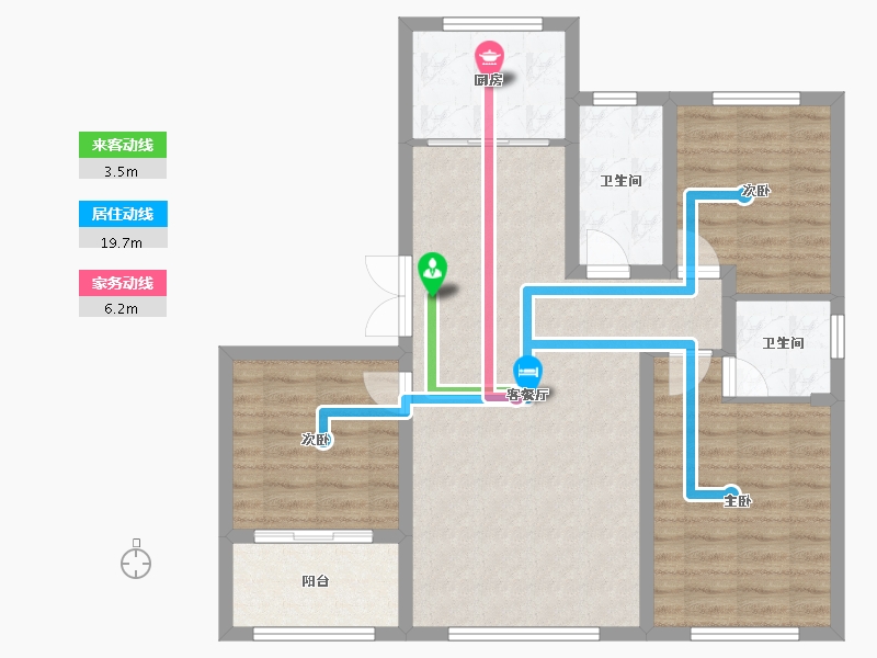 山东省-淄博市-民泰·龙泰贵府-89.61-户型库-动静线