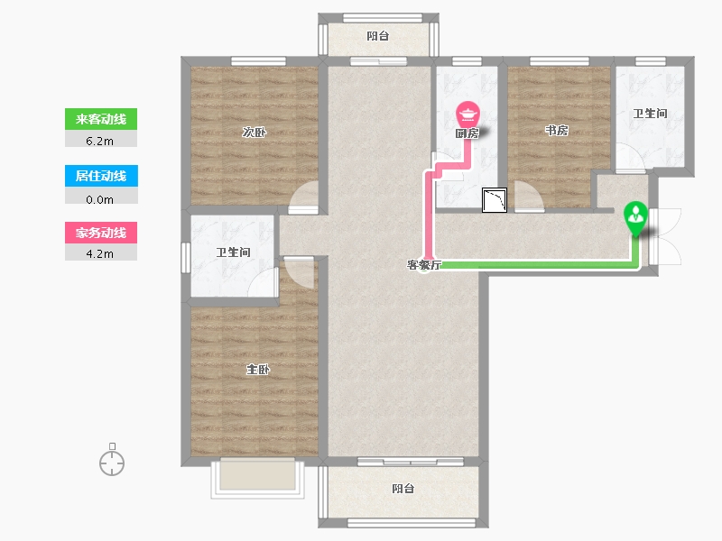 甘肃省-兰州市-盛世和平居-106.66-户型库-动静线