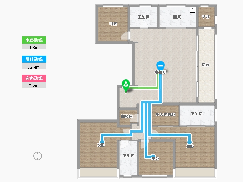 浙江省-温州市-九山金茂府-148.00-户型库-动静线