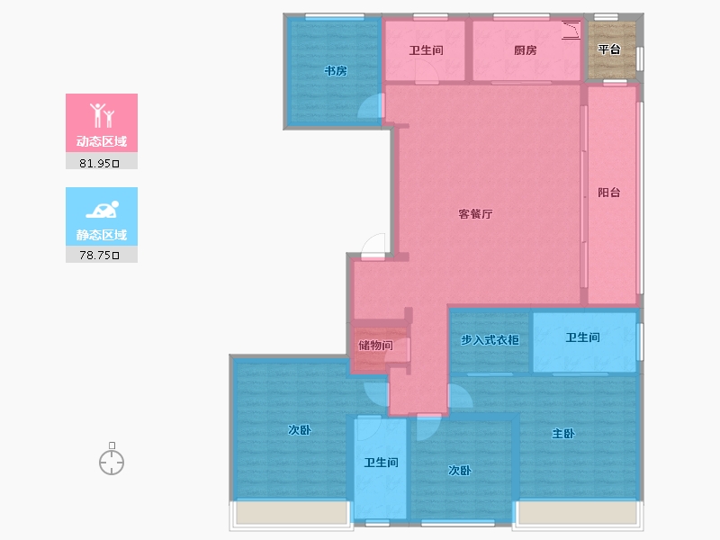 浙江省-温州市-九山金茂府-148.00-户型库-动静分区