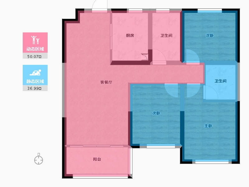 辽宁省-沈阳市-富禹盛京学府-77.06-户型库-动静分区