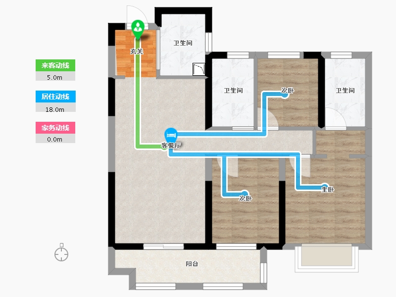 湖北省-武汉市-美的君兰半岛-72.16-户型库-动静线