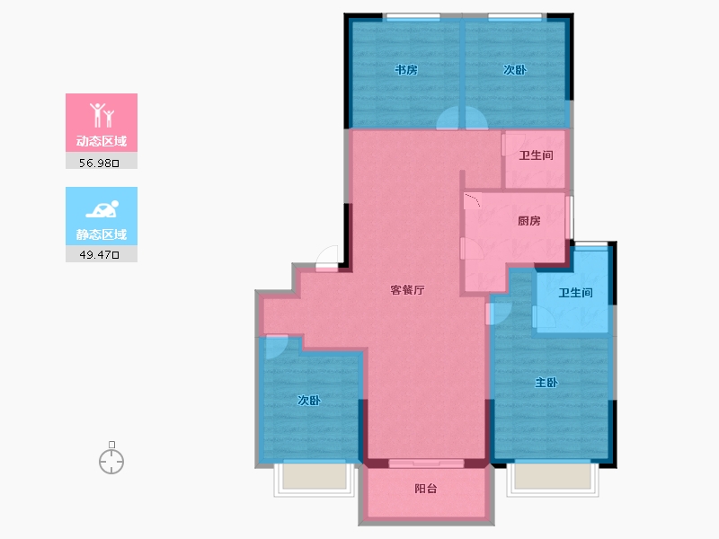 山东省-烟台市-华侨城・路劲｜山语隽府-95.18-户型库-动静分区